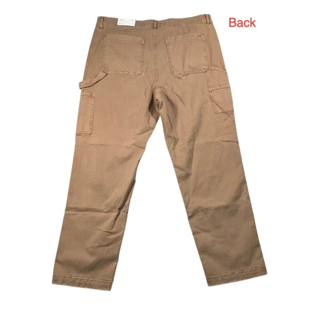 American Eagle Women's‎ Tan Carpenter Pants 20W High Rise Straight Utility Cargo - Picture 12 of 16
